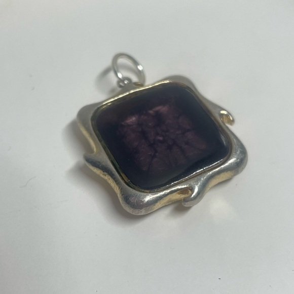 Silver and Purple Cufflink Pendant - Picture 10 of 10